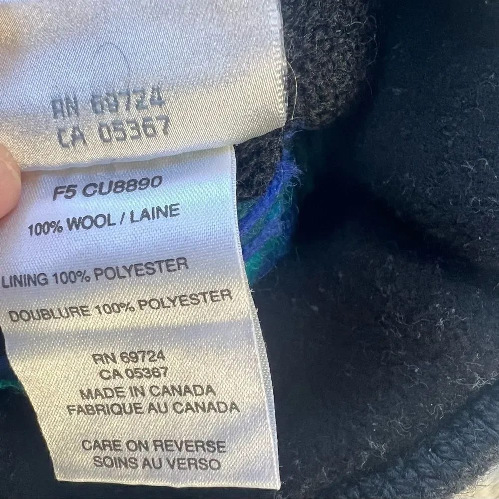 Vintage 80s Columbia Sportswear Beanie Hat Knit Fair Isle 100% Wool MadeInCanada